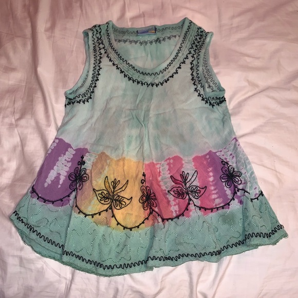 India Boutique Tops - Boho Hippie Gypsy Style Rainbow Tie Dye Tank Top India Boutique Tops - Boho Hippie Gypsy Style Rainbow Tie Dye Tank Top